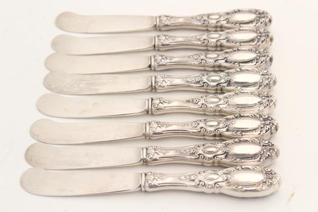 photo of vintage sterling silver flatware, Towle King Richard 1932 service for 8 w/ serving pieces #22