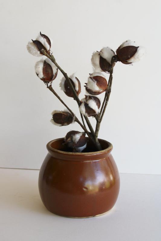 photo of vintage stoneware jar, brown pottery crock rustic french country kitchen style #5