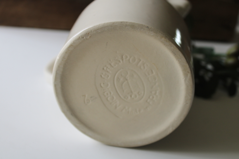 photo of vintage stoneware pitcher made in France, plain simple rustic french country farmhouse kitchen jug  #2