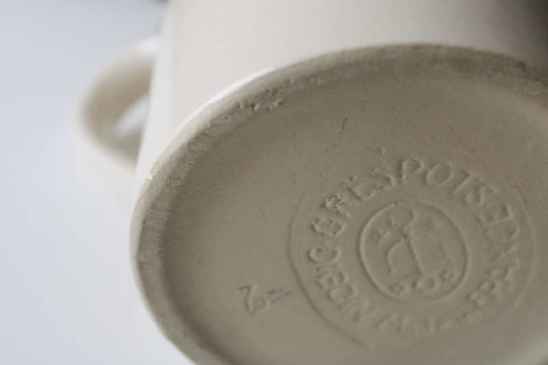 photo of vintage stoneware pitcher made in France, plain simple rustic french country farmhouse kitchen jug  #3