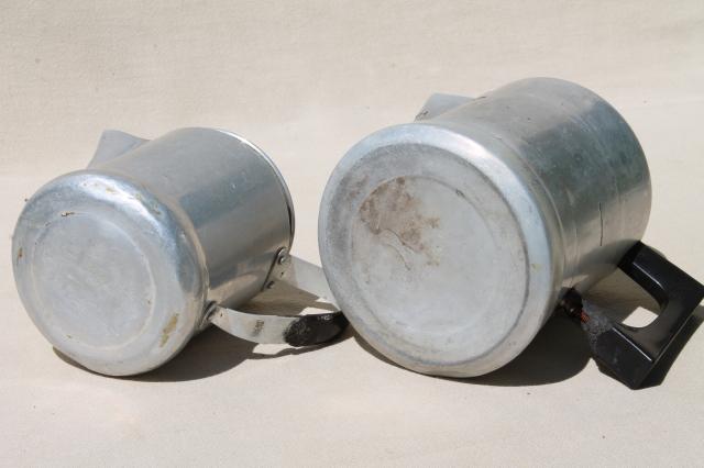 photo of vintage stovetop coffee percolators, 2 cup & 5 cup aluminum coffeepots for camping #2