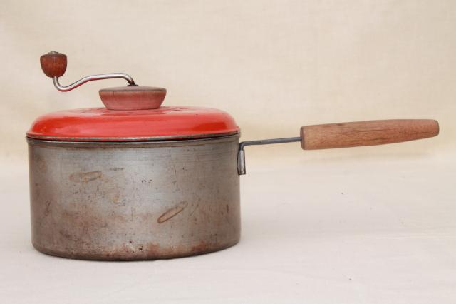 photo of vintage stovetop corn popper hand crank popcorn maker for wood stove or camping  #2