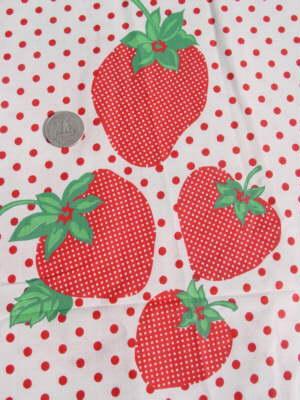 photo of strawberry print cotton fabric, 36'' #2