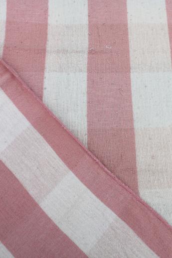 photo of vintage striped cotton flannel blankets, shabby cottage / camp blanket lot #2