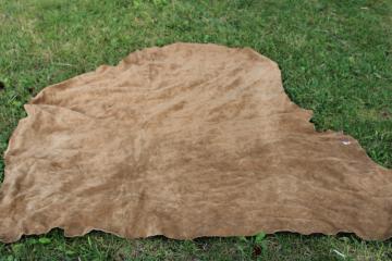 catalog photo of vintage suede or nubuck leather hide for leatherworking crafts, western style sewing