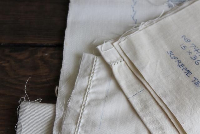 photo of vintage table linens for embroidery, cotton fabric runners stamped to embroider #9