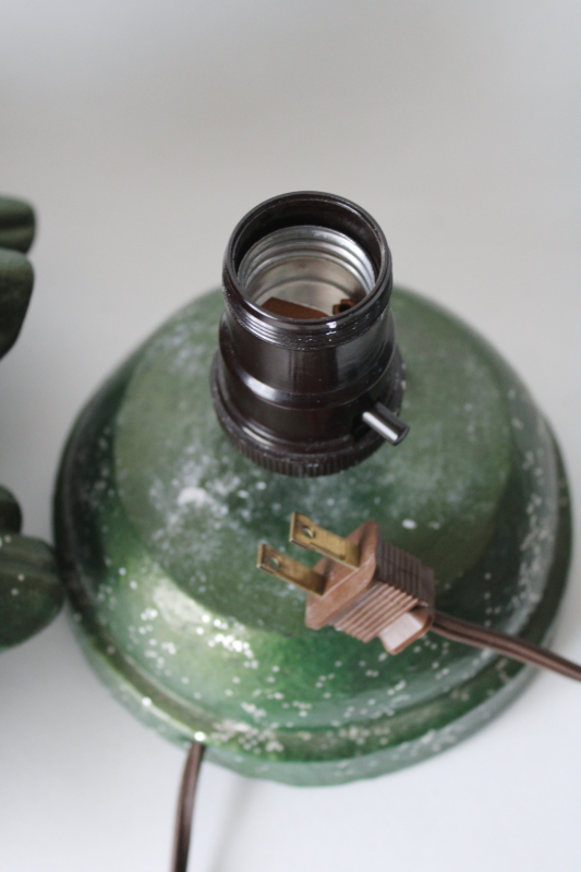 photo of vintage tabletop Christmas tree, chalkware electric lamp w/ tiny plastic light bulb pegs  #7