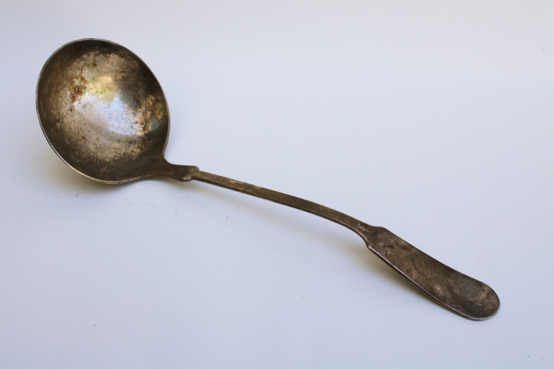 photo of vintage tarnished silver punch ladle Bailey Banks & Biddle hallmark silver plate #1