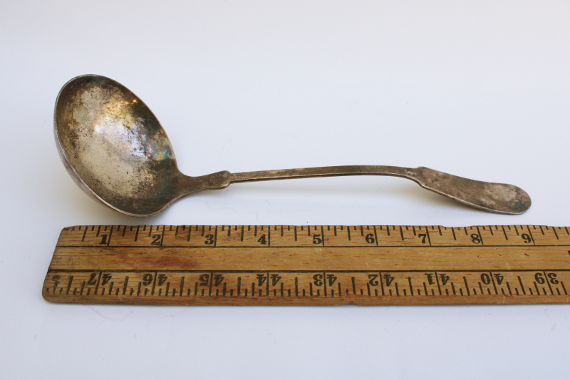 photo of vintage tarnished silver punch ladle Bailey Banks & Biddle hallmark silver plate #4