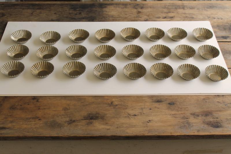 photo of vintage tart pans, fluted metal baking dishes, molds for pastry or patty shells #1