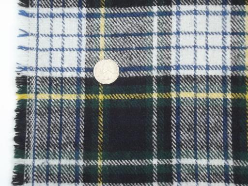 photo of vintage tartan plaid wool / rayon fabric, blanket fabric or coat material #2