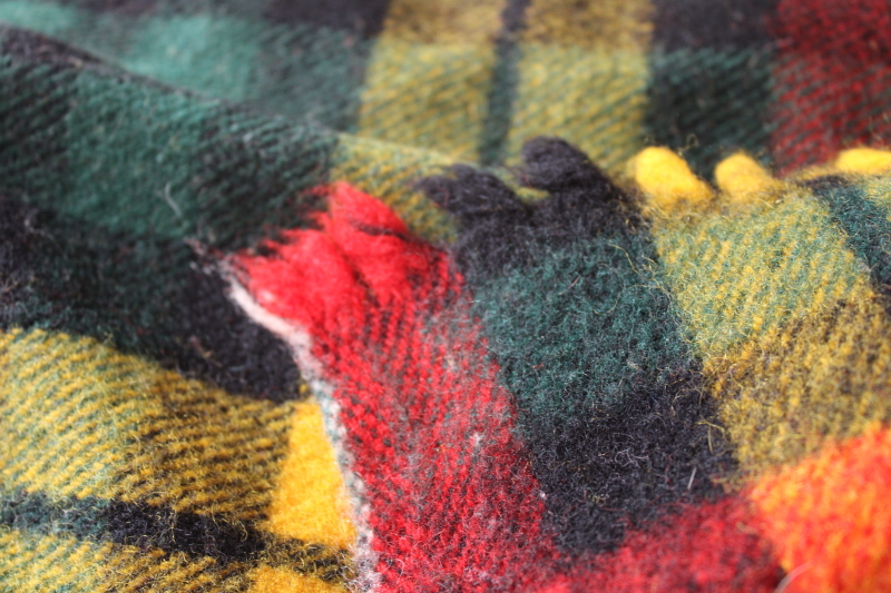 photo of vintage tartan plaid wool throw, camping, stadium or picnic blanket, rustic fall decor  #4