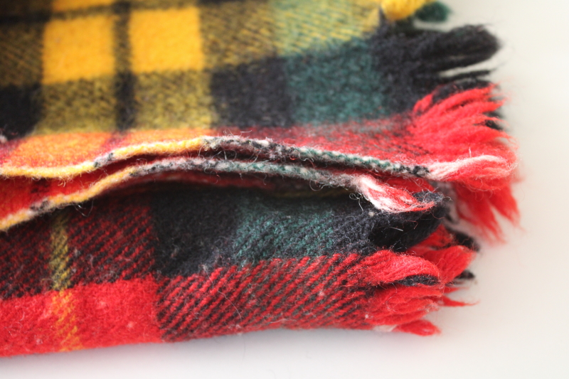 photo of vintage tartan plaid wool throw, camping, stadium or picnic blanket, rustic fall decor  #5