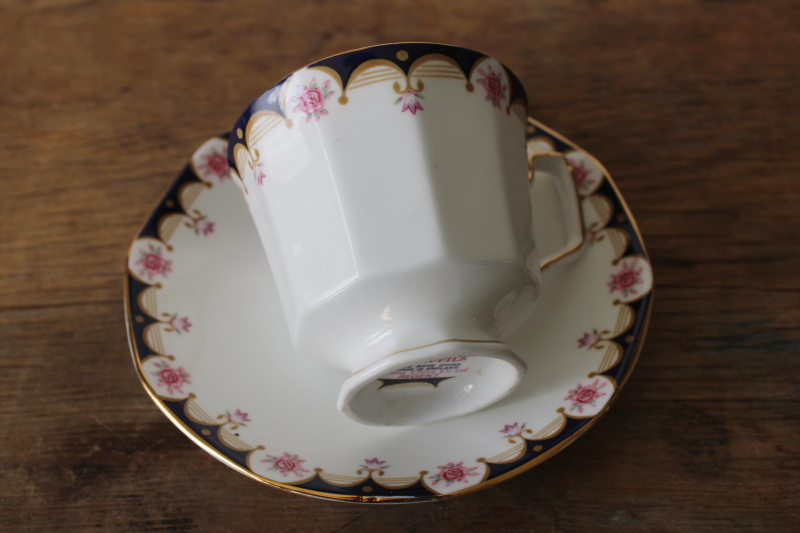 photo of vintage tea cup & saucer Rosina Queen's fine bone china Regent pattern made in England  #2