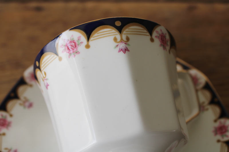 photo of vintage tea cup & saucer Rosina Queen's fine bone china Regent pattern made in England  #3
