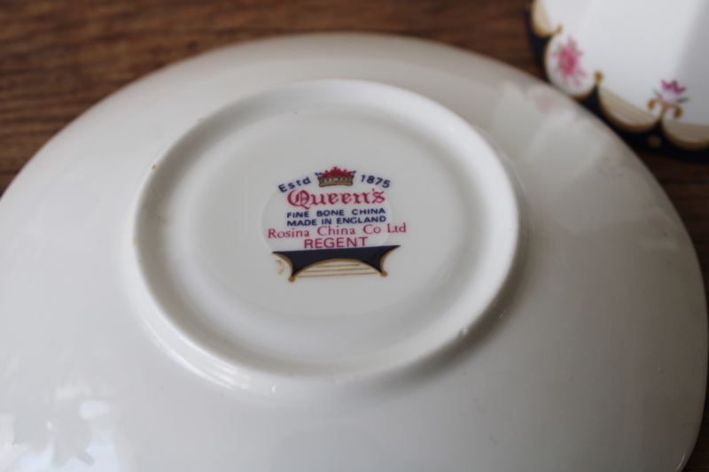 photo of vintage tea cup & saucer Rosina Queen's fine bone china Regent pattern made in England  #5