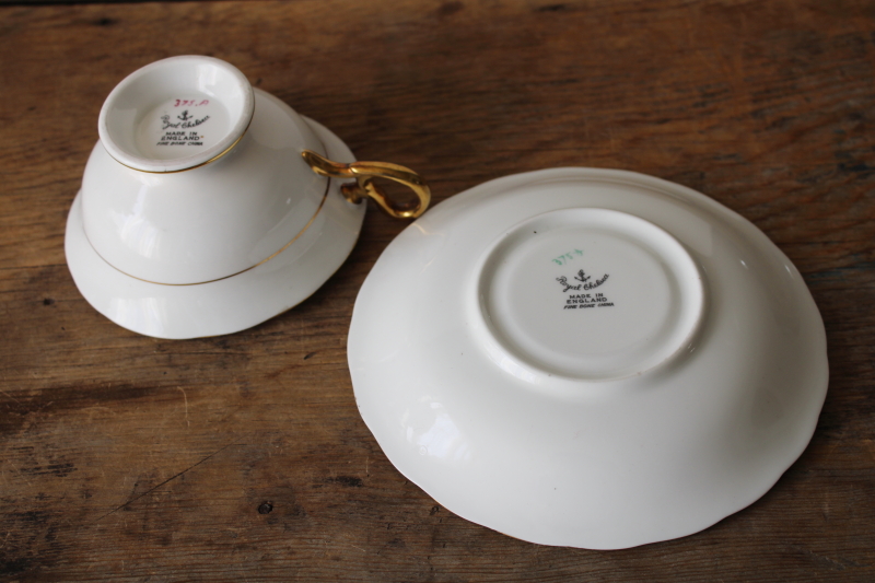 photo of vintage tea cup & saucer Royal Chelsea fine bone china pink moss rose floral  #4