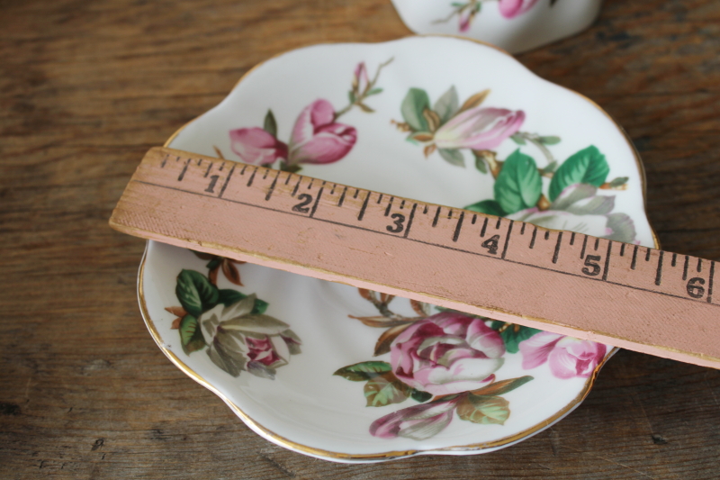 photo of vintage tea cup & saucer Royal Vale bone china pink & white magnolia floral  #7