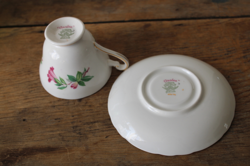 photo of vintage tea cup & saucer Tuscan England fine bone china Azalea pattern floral  #3