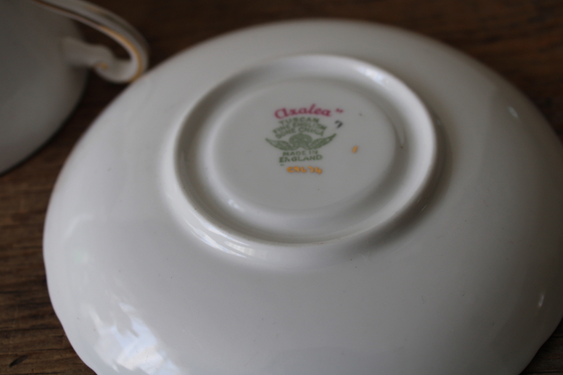 photo of vintage tea cup & saucer Tuscan England fine bone china Azalea pattern floral  #4