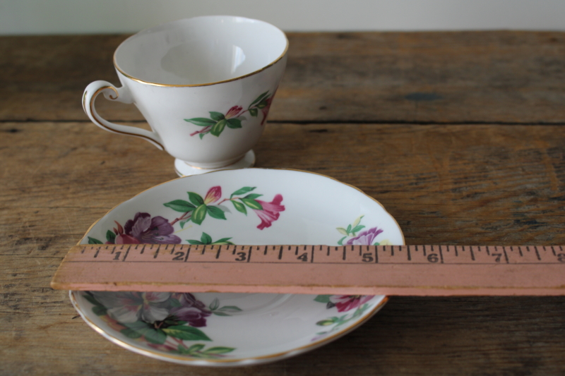 photo of vintage tea cup & saucer Tuscan England fine bone china Azalea pattern floral  #5