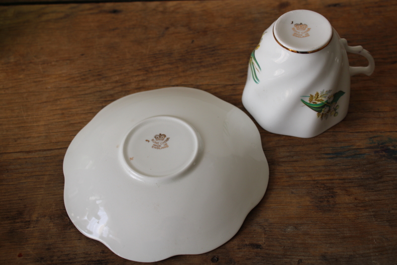 photo of vintage tea cup & saucer lily of the valley lilies floral English bone china  #4