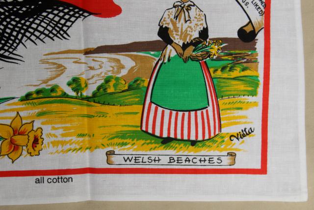 photo of vintage tea towel w/ Welsh recipes traditional food favorites of Wales #6