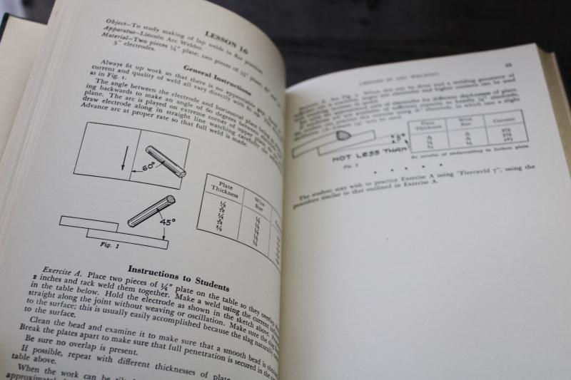 photo of vintage technical text book welders Lincoln Electric Lessons in Arc Welding trades #5