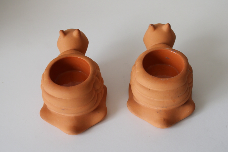 photo of vintage terracotta snail candle holders, Partylite mini snails to hold tea lights candles  #5