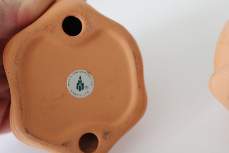 photo of vintage terracotta snail candle holders, Partylite mini snails to hold tea lights candles  #7