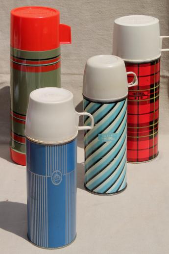 photo of vintage thermos lot, picnic jugs & thermos bottles for camping, picnics, lunch! #1