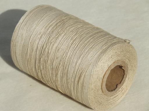 photo of vintage thread spools lot, fine silky sewing thread & heavy shiny cord #2
