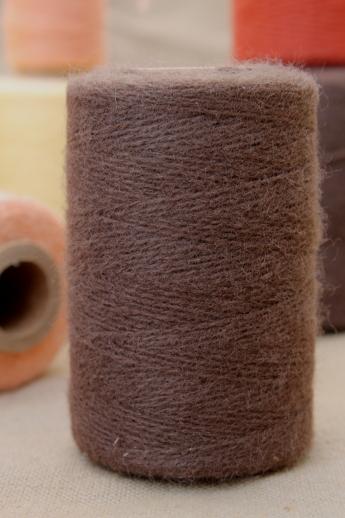 photo of vintage thread spools, lot of embroidery yarn in primitive earth tone colors #2