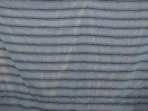 photo of vintage tick or quilt cover, old blue & white striped cotton chambray fabric #3