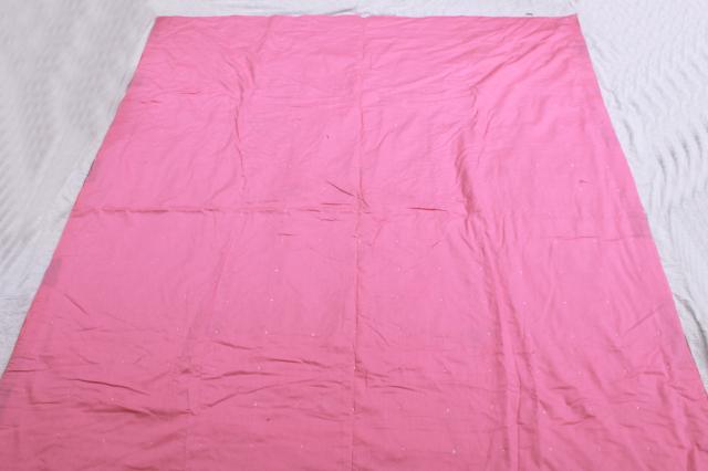 photo of vintage tied quilt patchwork bedspread, candy pink cotton w/ print fabrics #10