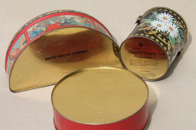 photo of vintage tin collection, lot pretty tea tins, biscuit tins & chocolate boxes for sweets #6