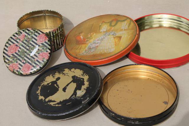 photo of vintage tin collection, lot pretty tea tins, biscuit tins & chocolate boxes for sweets #10