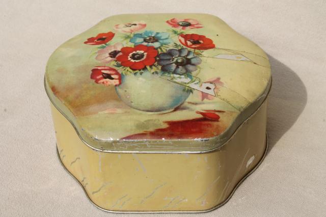 photo of vintage tin collection, lot pretty tea tins, biscuit tins & chocolate boxes for sweets #15