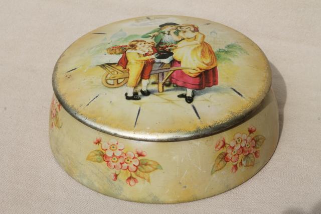 photo of vintage tin collection, lot pretty tea tins, biscuit tins & chocolate boxes for sweets #16