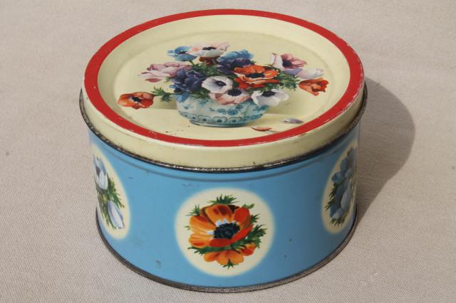 photo of vintage tin collection, lot pretty tea tins, biscuit tins & chocolate boxes for sweets #17