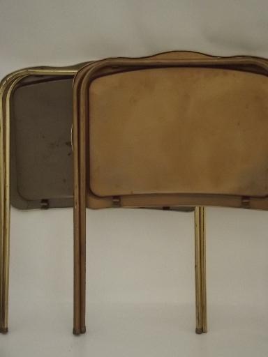 photo of vintage tin tray TV tables, folding snack tables w/ shabby chic flowers #5