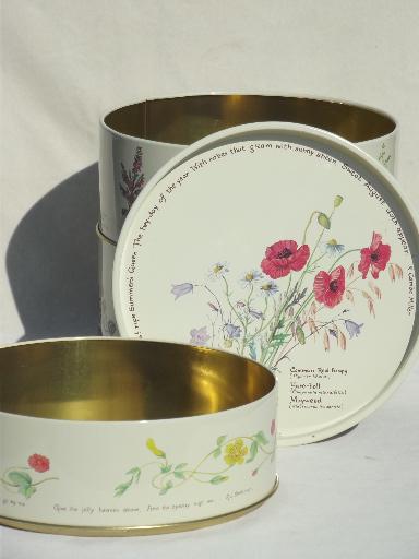 photo of vintage tins w/ Country Diary of an Edwardian Lady Edith Holden botanical prints #5