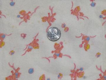 catalog photo of vintage tiny babies baby print cotton flannel fabric for infant layette or doll clothes