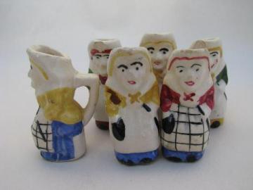 catalog photo of vintage toby mug tiny china miniatures lot, hand-painted Japan