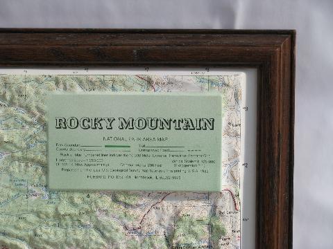 photo of vintage topographical relief map, Rocky Mountain National Park, US Geological Survey #2