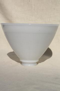 catalog photo of vintage torchiere shape lampshade, white milk glass diffuser reflector shade