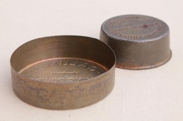 photo of vintage toy kitchen metal baking tins, muffin baking pans doll size miniature working bakeware  #2