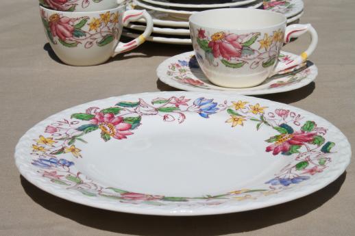 photo of vintage transferware china - plates, cups & saucers -  Vernon Kilns pottery Dolores  #3