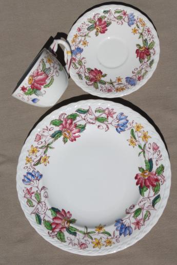 photo of vintage transferware china - plates, cups & saucers -  Vernon Kilns pottery Dolores  #4