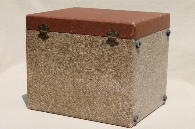 photo of vintage travel case, record box suitcase, folding portable shelves display shelf #5